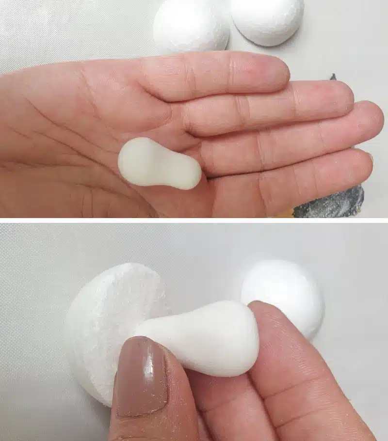 Use clay to make the mushroom stalk
