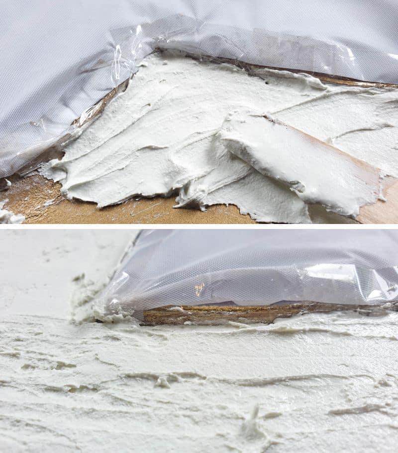 Apply tile adhesive around the inlay