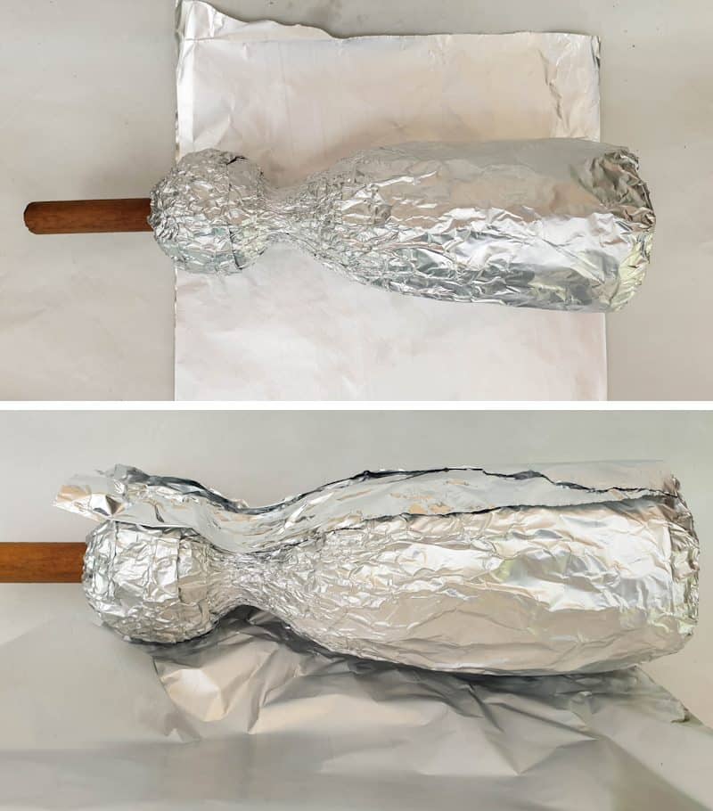 Add a final smooth layer of foil to the bunny shape