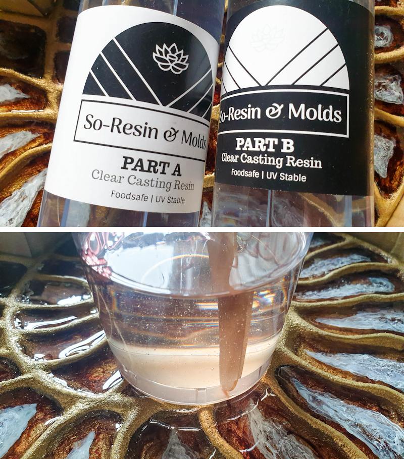 For the final resin layer use 2-part epoxy resin