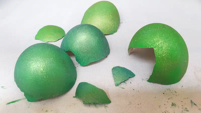 The eggshells after painting.