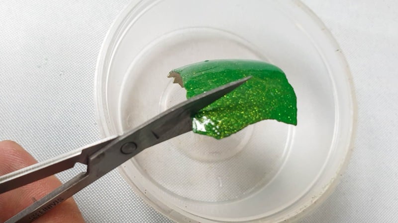 Cut the eggshells with nail scissors