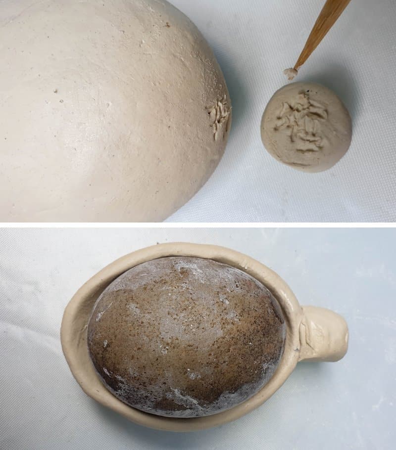 Score the tube and the spoon before joining them together