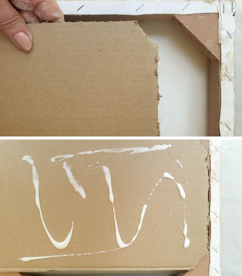 Add a piece of cardboard to the back of the canvas to strengthen it