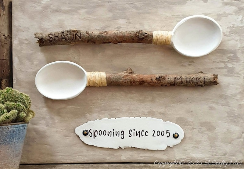 Celebrate a beautiful love story with a unique DIY "spooning since" anniversary gift. Handmade wooden spoons with personalized names and clay bowls mounted on canvas make a unique d&eacute;cor piece that will be treasured for years to come. Perfect for Valentine&rsquo;s Day, weddings, or any romantic occasion, this craft tutorial is easy to follow and fun to make.