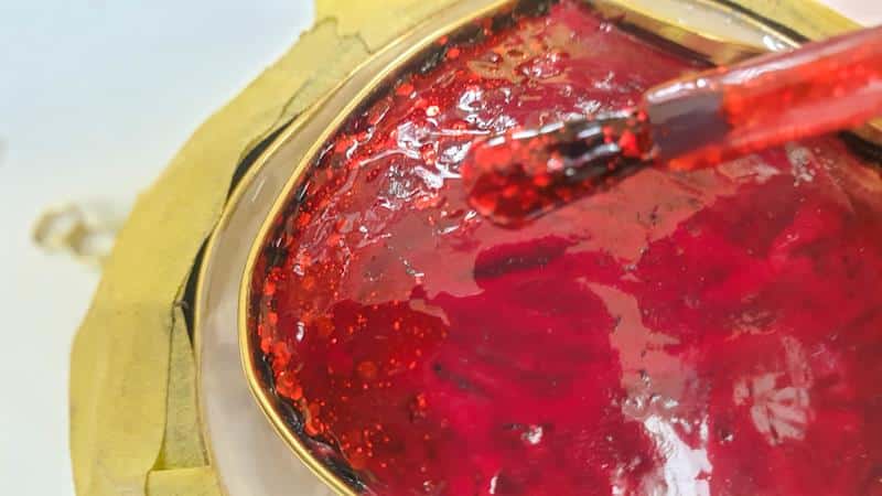 I used red, glitter nail polish