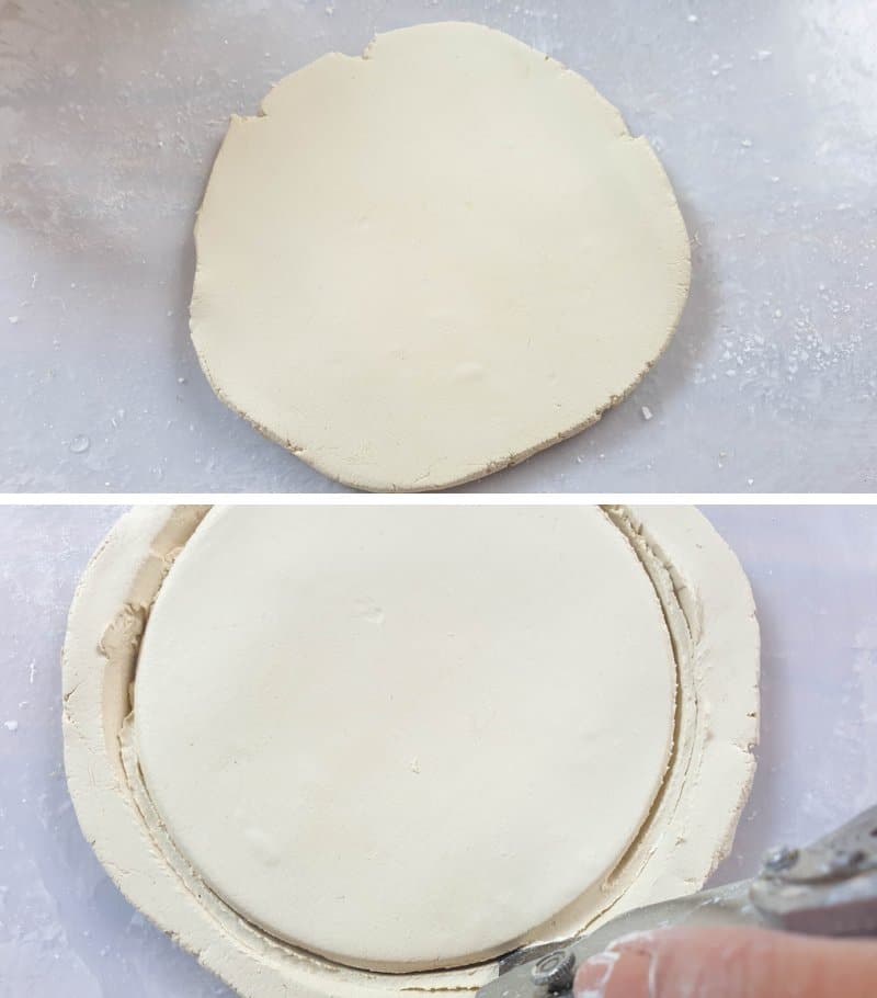 Make two clay circles for the lid