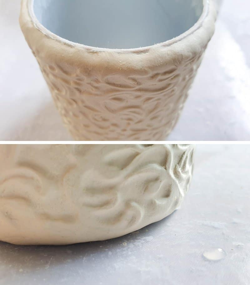 Smooth the clay out and blend it into the design