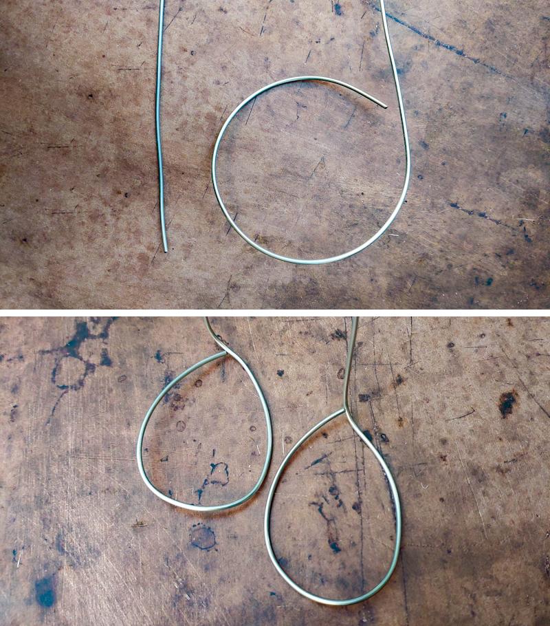Bend the wire to form oval shapes