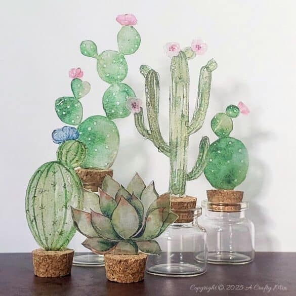 Create your own whimsical watercolor-inspired succulent garden and instantly brighten any corner of your home—no watering required. This beginner-friendly DIY brings the beauty of hand-painted cacti and succulents indoors, adding a playful splash of color and artistic charm to your shelves, desks, or windowsills. Perfect for plant lovers, gift-giving, or anyone who loves easy, creative décor.