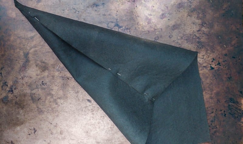 Cut a cone shape out of black felt
