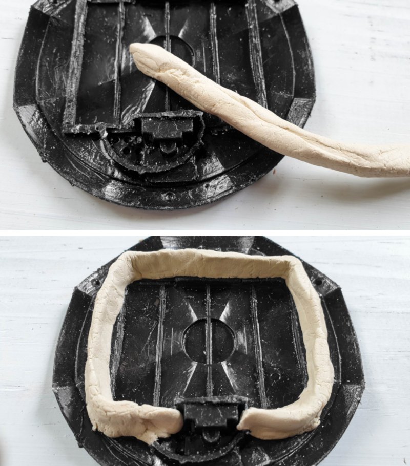 Use epoxy clay to make a well for the fairy lights