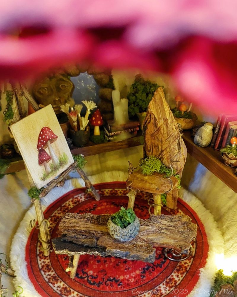 Transform an ordinary plastic pumpkin bucket into a magical fairy artist&rsquo;s studio, complete with a mushroom-capped roof, miniature easel, and enchanting woodland details. Perfect for upcycling fans and fairy garden lovers looking to add a whimsical touch to their creative craft projects.