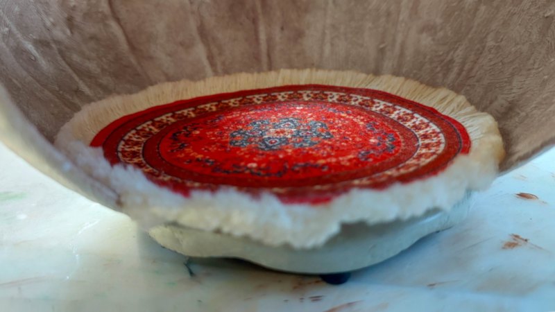 Test fit the miniature mat inside the fairy art studio