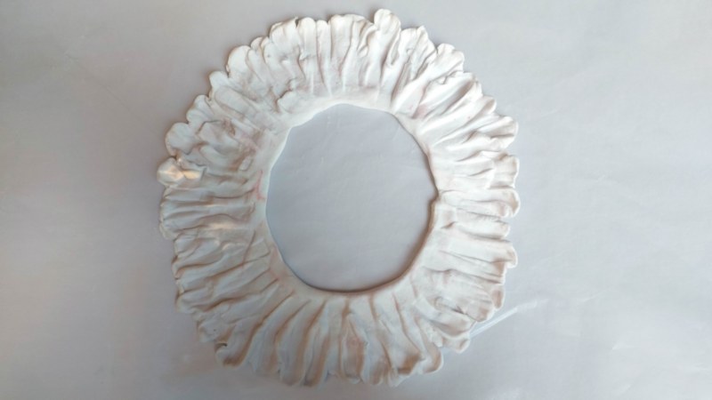 Make a petticoat for the mushroom using foam clay
