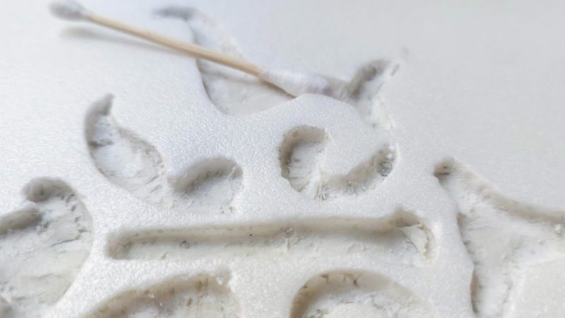 The acetone chews away the polystyrene.