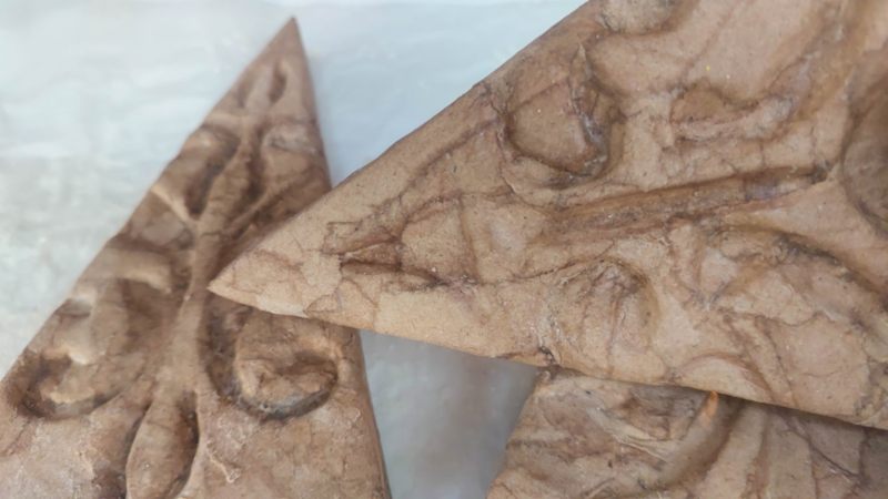 Leave the brown paper covered trees to dry completely