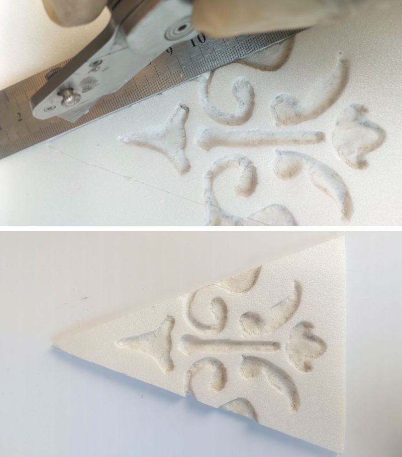 Cut out a triangle shape