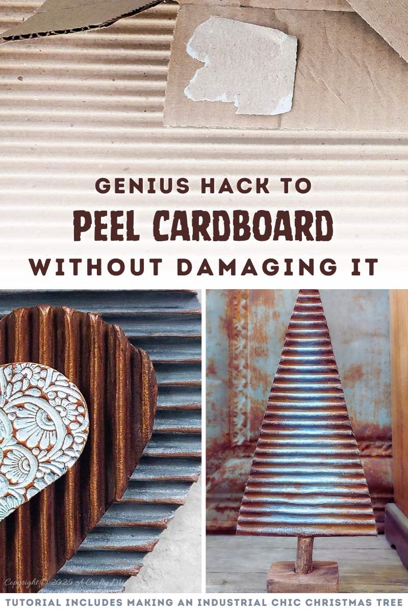 Tired of torn edges and uneven cardboard layers? This no-fail cardboard peeling hack will give you a gorgeous, corrugated texture in no time. Perfect for adding interest to all kinds of craft projects, from frames and gift tags to hearts and Christmas trees.
