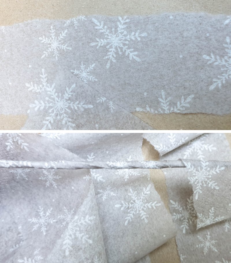 Wrap the paper napkin aroun dthe wire legs