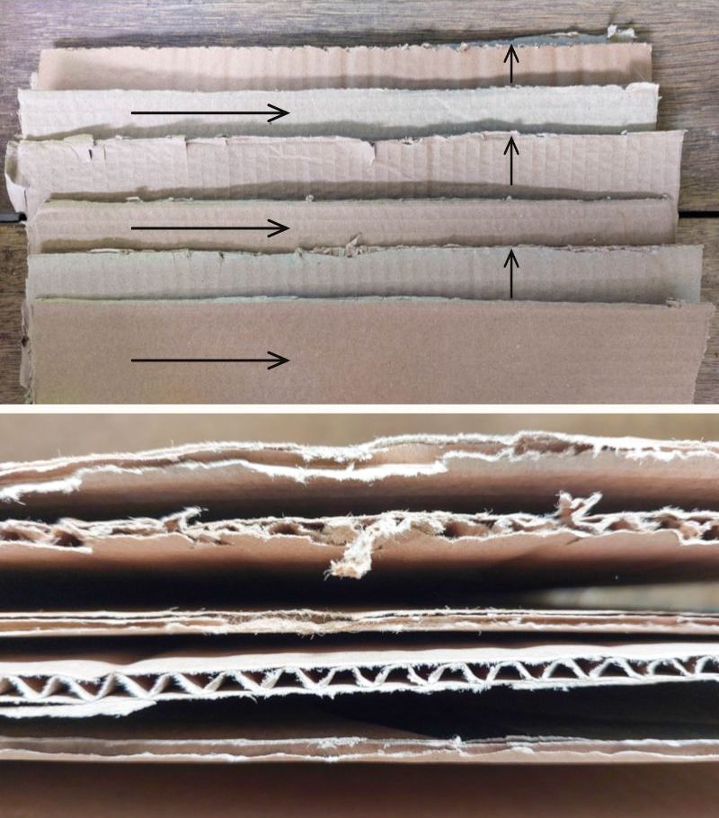 Make sure to alternate the cardboard grain when gluing the sheets together