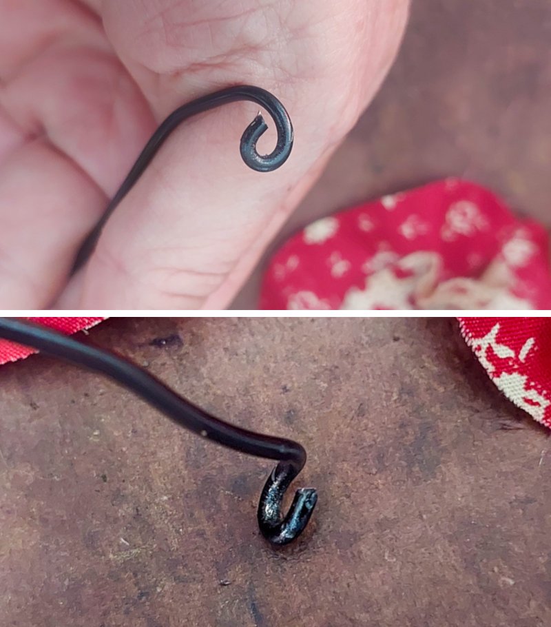 Flatten the loop at the end of the wire