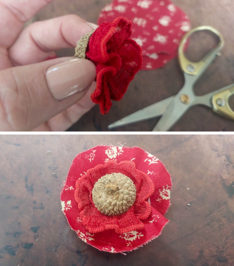 Add various layers of scrap fabric