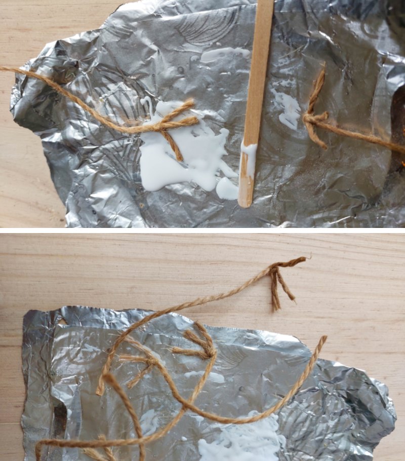 Dip the feet into wood glue to stiffen them