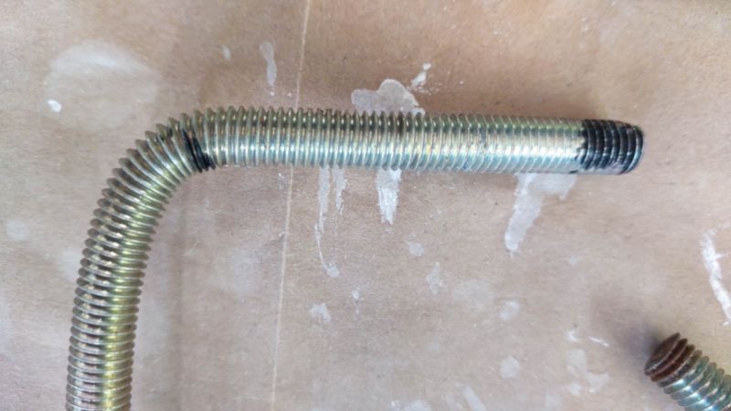 Use a permanent marker to mark where to bend the threaded rod