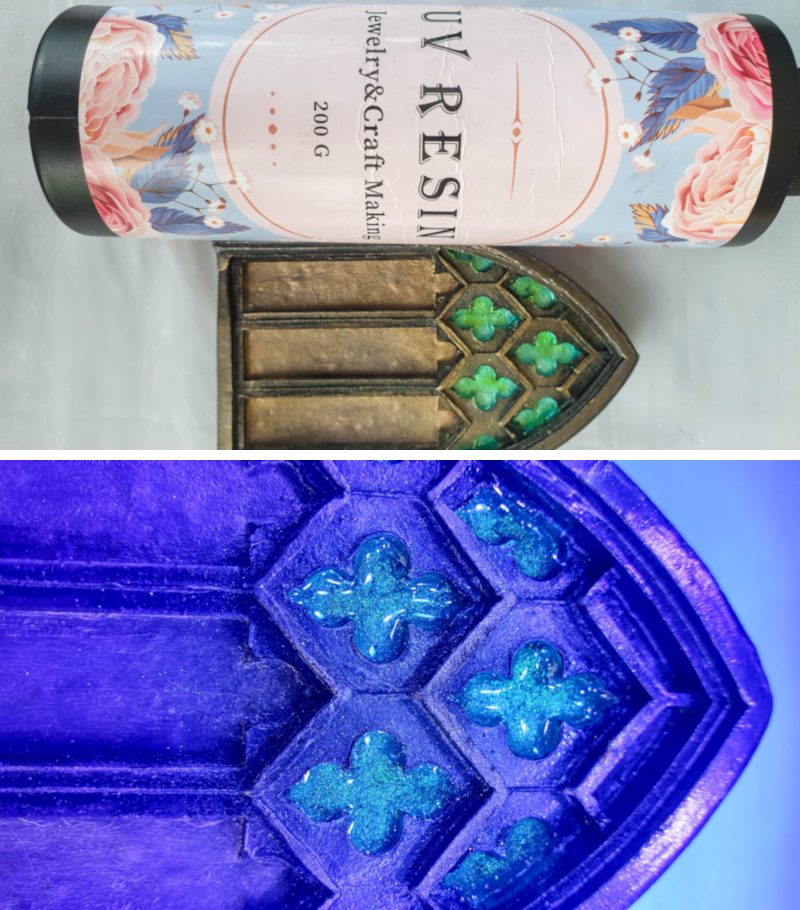 Add resin and cure under a UV light