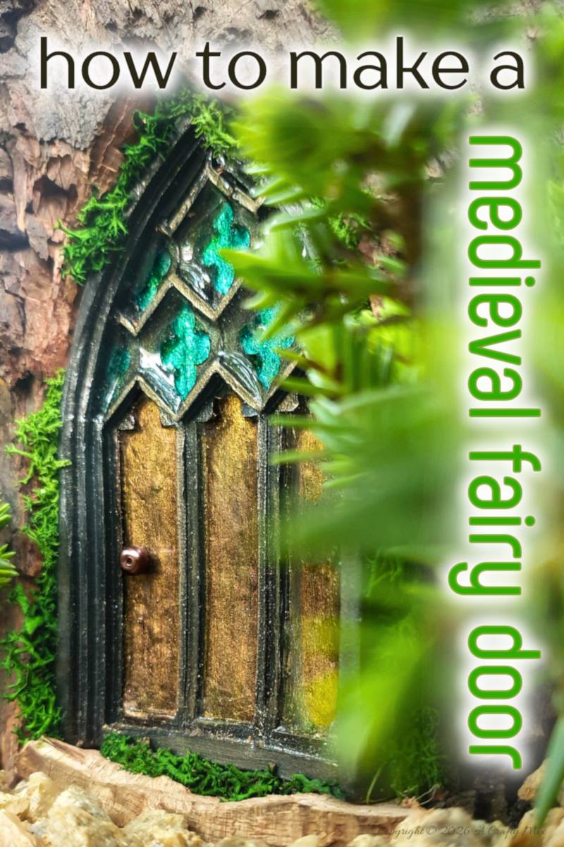 Come see how to make this magical medieval fairy door with a faux stained-glass effect using a silicone mold and paint. This easy fairy garden DIY is perfect for adding a tiny storybook doorway to your yard. Save this idea for your next weekend craft.