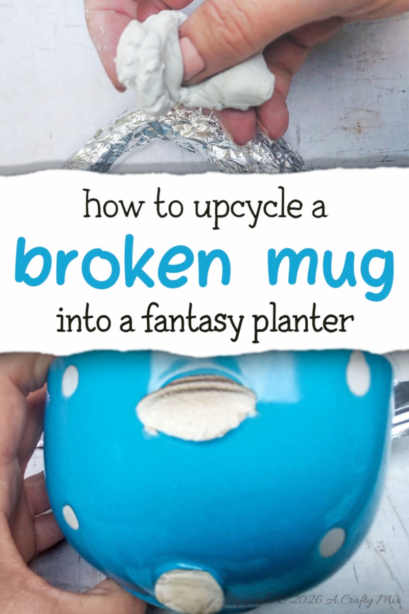 Don&rsquo;t toss that broken mug just yet &ndash; give it a fantasy planter upcycle. In this easy DIY I&rsquo;ll show you how to hide a missing ear with a sculpted mushroom stalk, add a bark textured exterior and top it all off with a spotted toadstool that keeps the moss looking like a tiny forest floor.