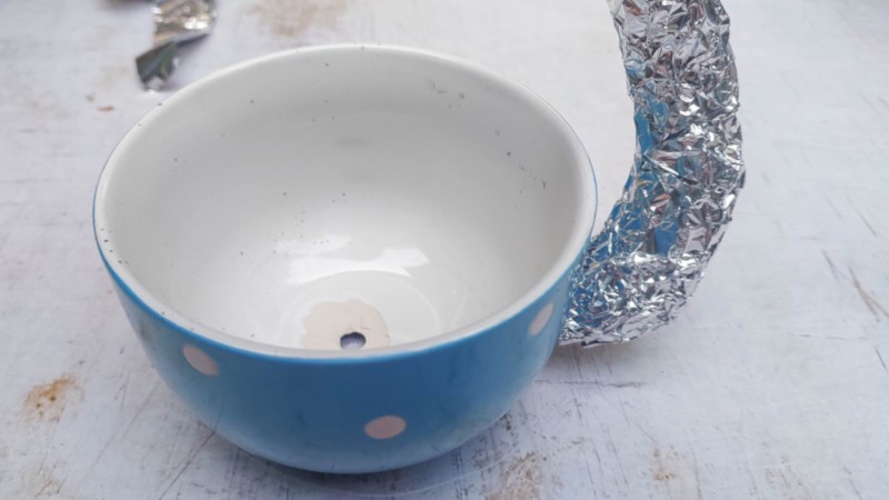 Wrap the wire stalk in foil