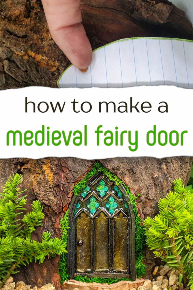 Come see how to make this magical medieval fairy door with a faux stained-glass effect using a silicone mold and paint. This easy fairy garden DIY is perfect for adding a tiny storybook doorway to your yard. Save this idea for your next weekend craft.