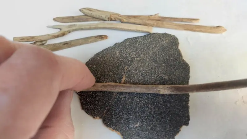 Sand the twigs so there's a larger area for the glue to grip on to