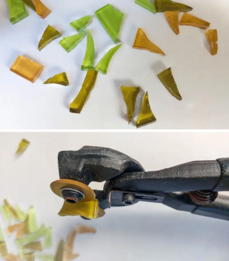 Sharp pointy tile off cuts used to make the planter