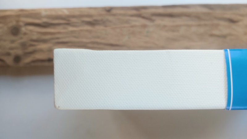 A side view of the box canvas used to make the floating canvas shelf