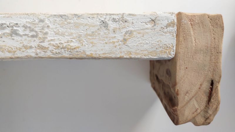 A side view of the floating shelf made from a canvas