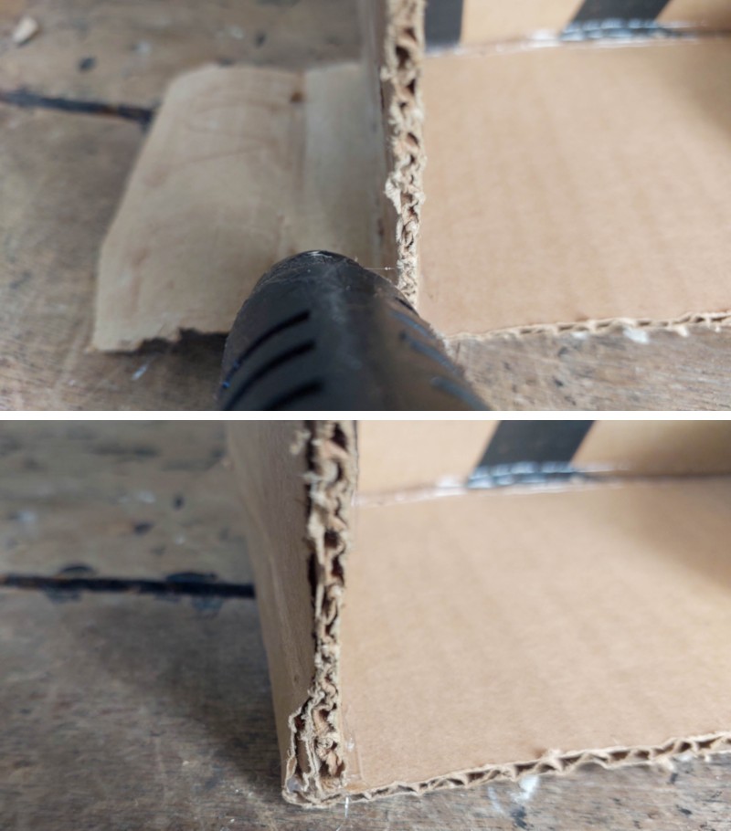 Use a lap join to join two pieces of cardboard together