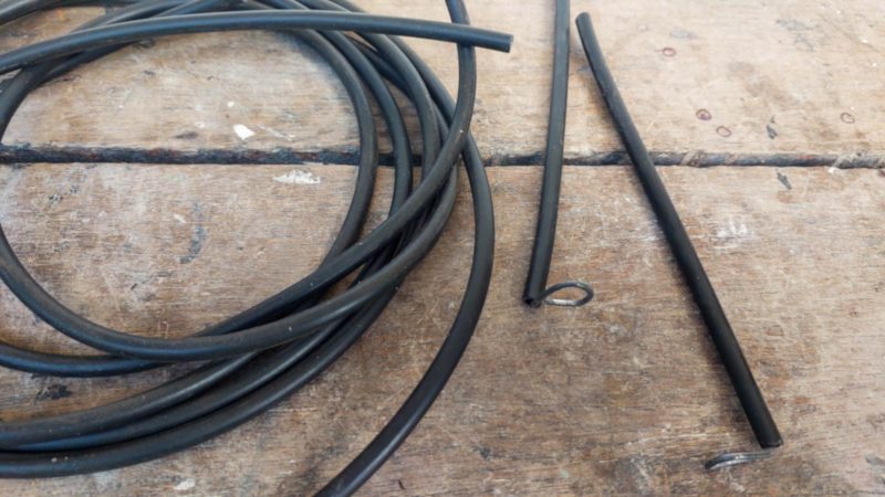 Cover the wire legs in plastic irrigation tubing