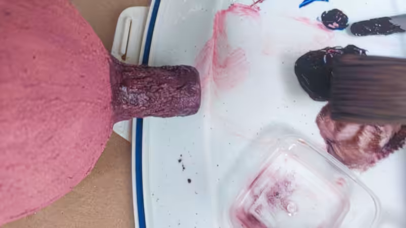 Paint the neck of the base of the neck a rich purple
