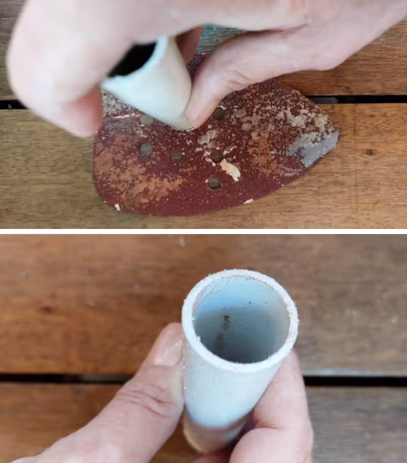 Sand any rough edges on the pipe away
