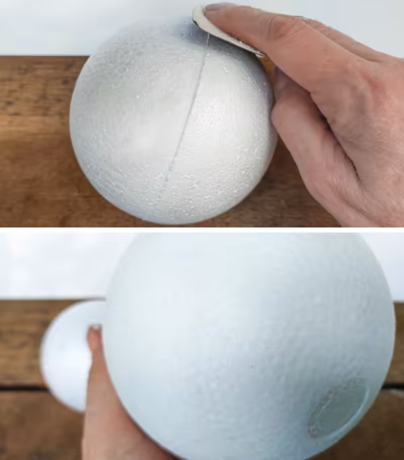 Sand the polystyrene (Styrofoam) balls smooth