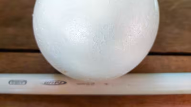 To make the plum noir vase you'll need a polystyrene ball and a pipe off cut.