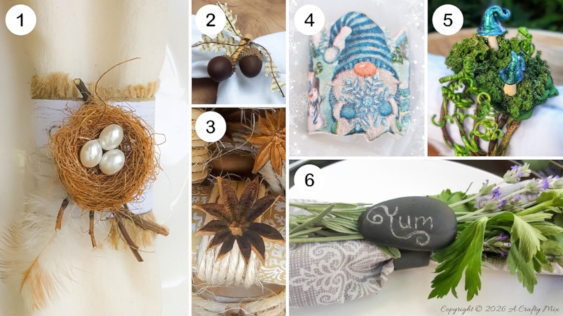 A collection of napkin ring tutorials at A Crafty Mix