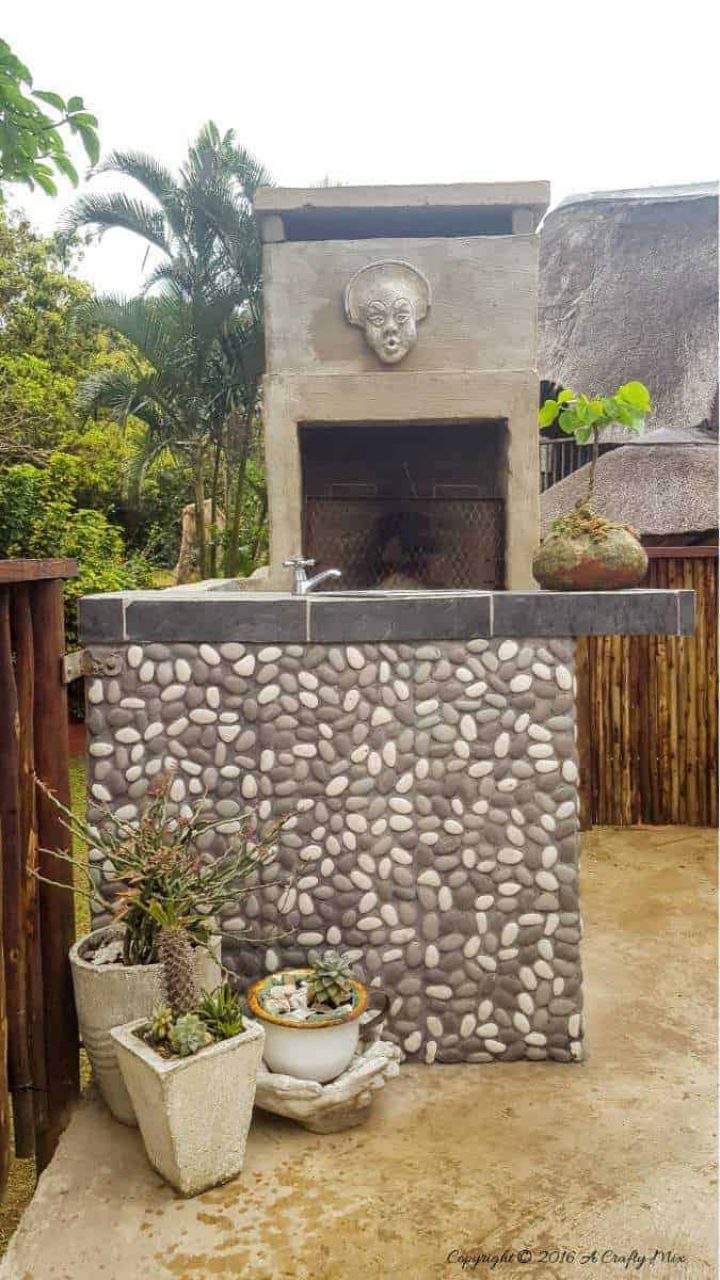 outdoor mosaic garden tiles on How To Tile A Patio Wall In A Day With Pebble Tiles A Crafty Mix